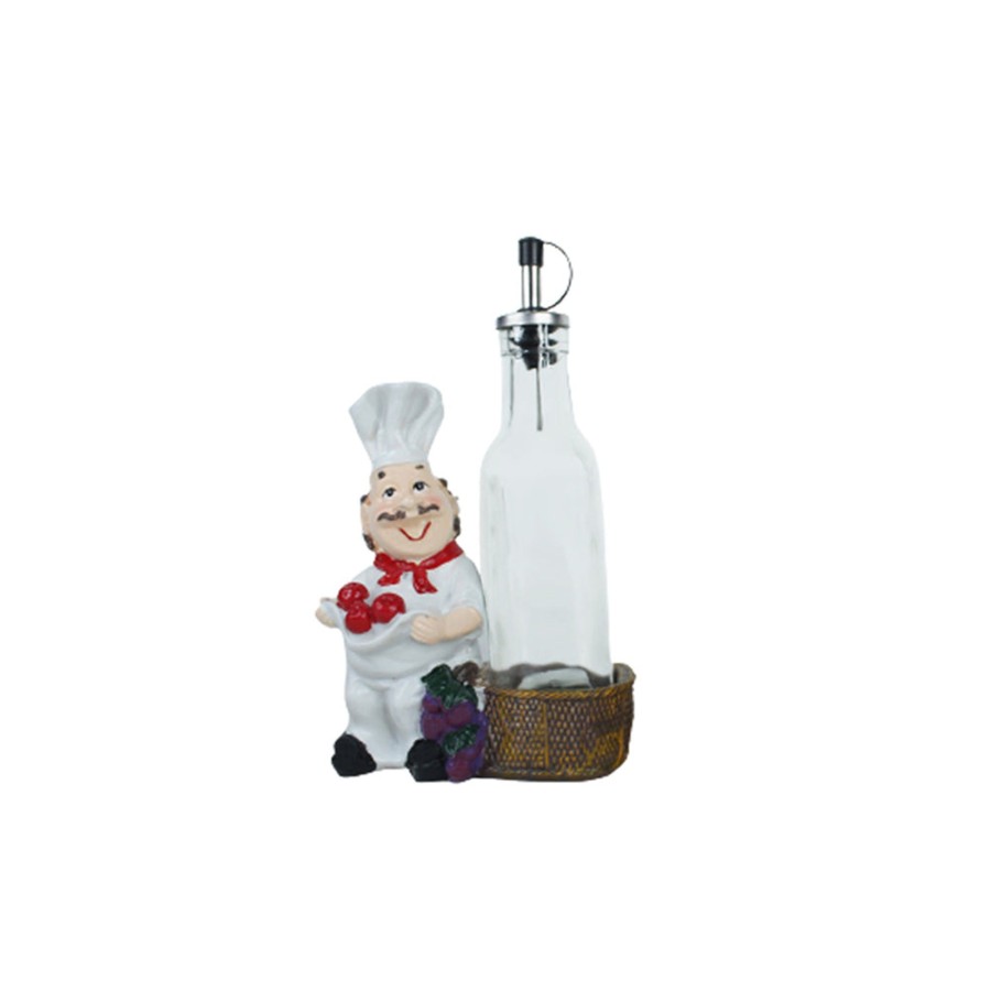 Home Decor Wonderland Chef Decor | Chef With Apple Oil Dispenser 1