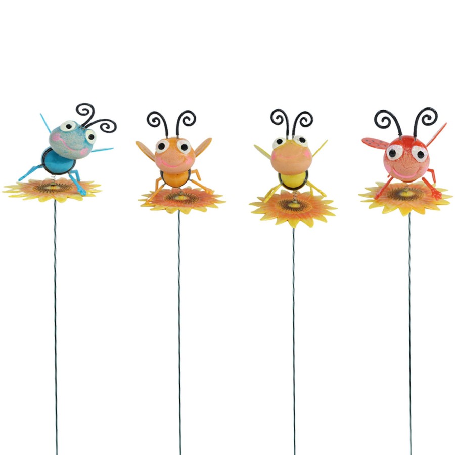 Garden Decor Wonderland Garden Stickes | (Set Of 4) Bee On Sunflower Garden Stakes/Sticks