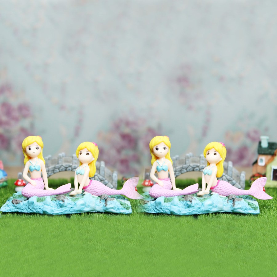 Miniature Fairy Garden Wonderland | Miniature Toys : (Set Of 2) Mermaid For Fairy Garden Accessories