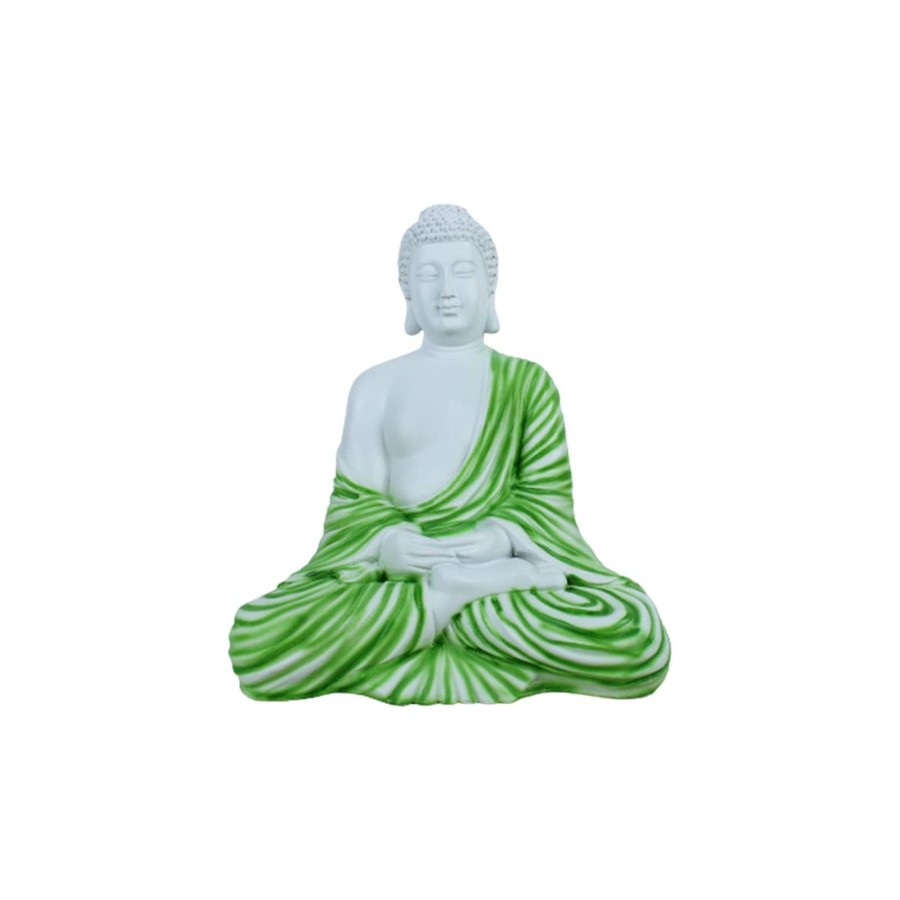 Garden Decor Wonderland Garden Statues | 14 Inch Buddha Statue For Home And Garden Decoration (Green)