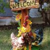 Garden Decor Wonderland Garden Arts and Craft Garden Statues | Welcome Hen Statue For Home And Garden Decor