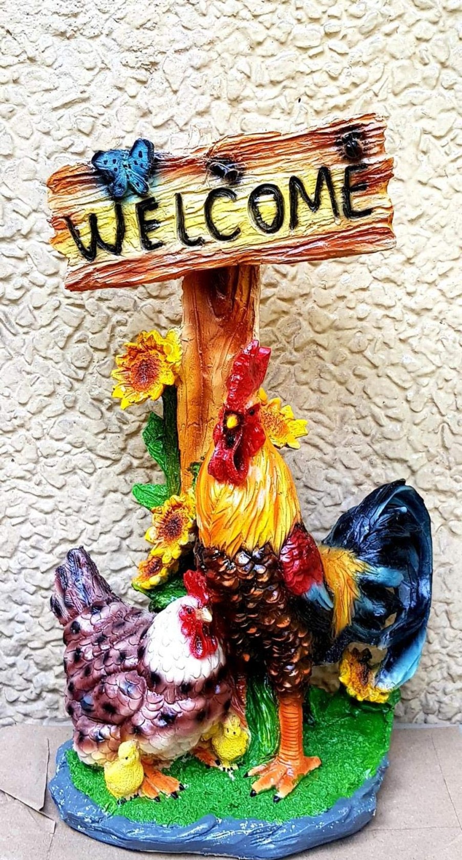 Garden Decor Wonderland Garden Arts and Craft Garden Statues | Welcome Hen Statue For Home And Garden Decor