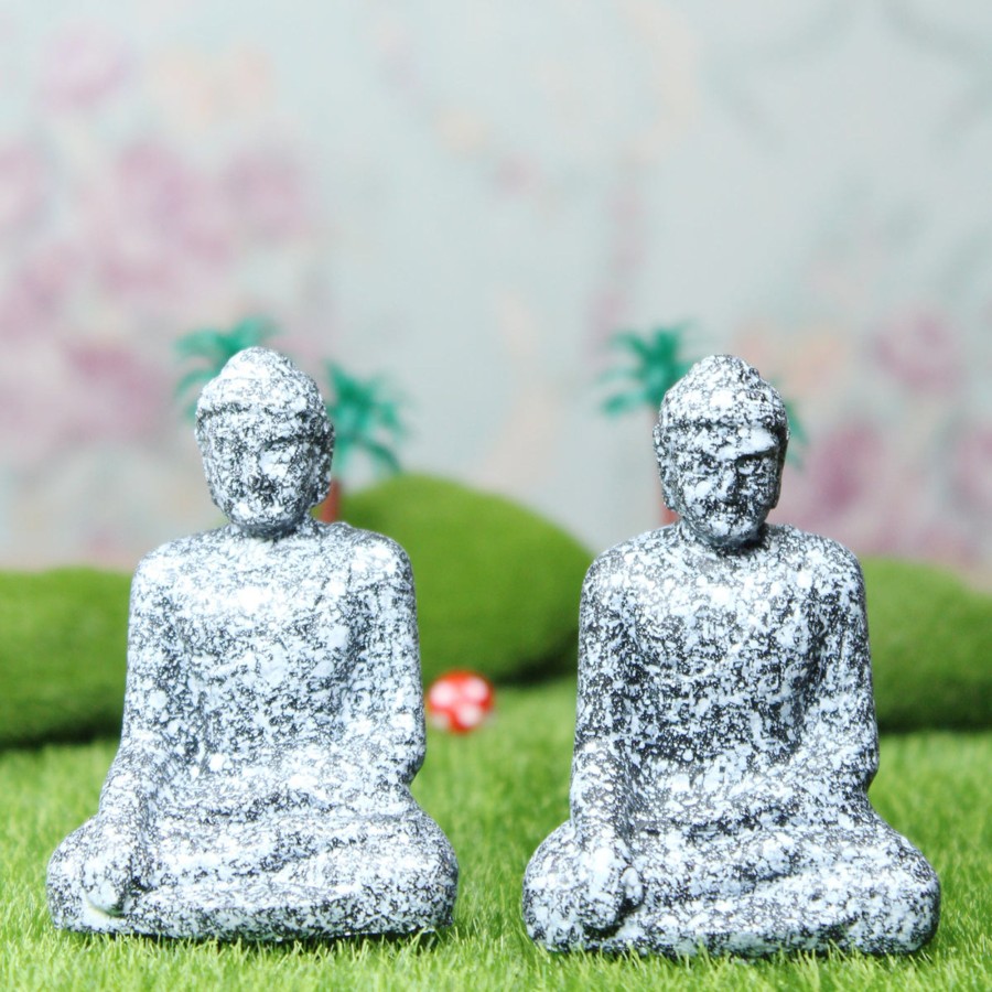 Miniature Fairy Garden Wonderland | Miniature Toys : (2 Pc/Set ) Stone Buddha