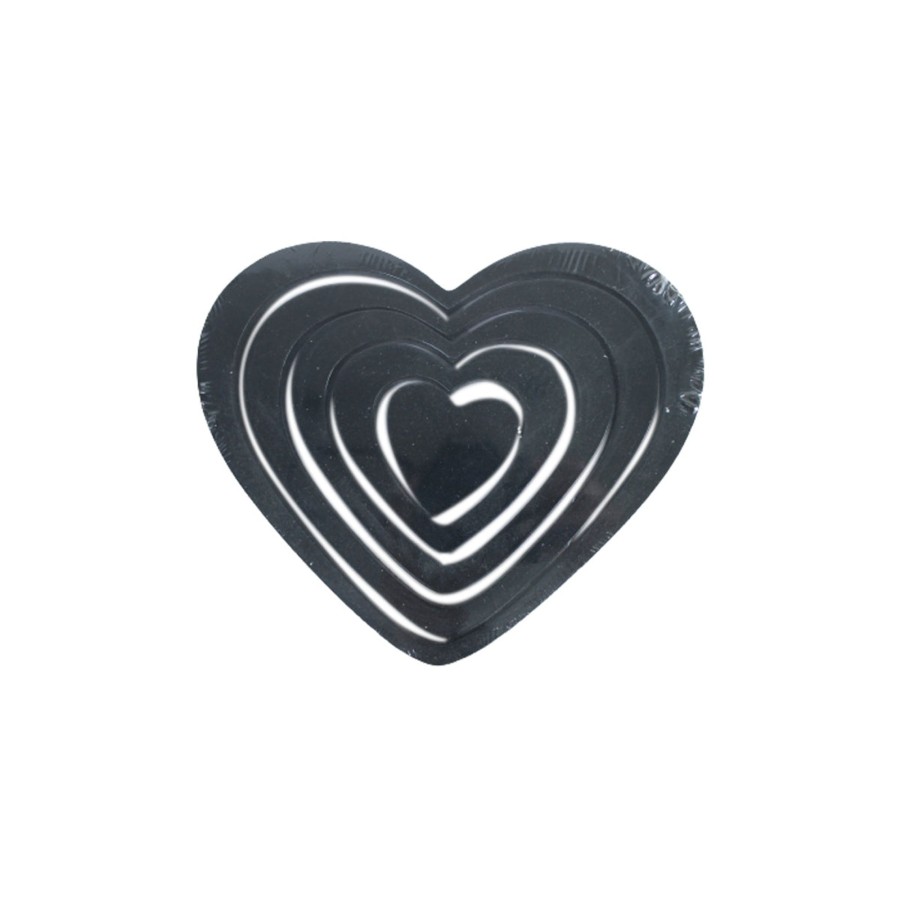 Home Decor Wonderland Wall Shelf | Heart Shaped 3D Stickers For Diy Wall Decoration - Black