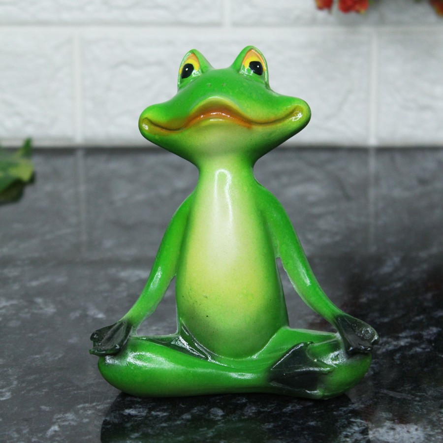 Garden Decor Wonderland Garden Statues | 5.8 Inches Yoga Frogs Sitting For Home And Garden Decoration