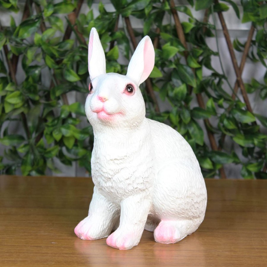 Garden Decor Wonderland Garden Statues | Imported Rabbit Statue For Garden Decoration (White)