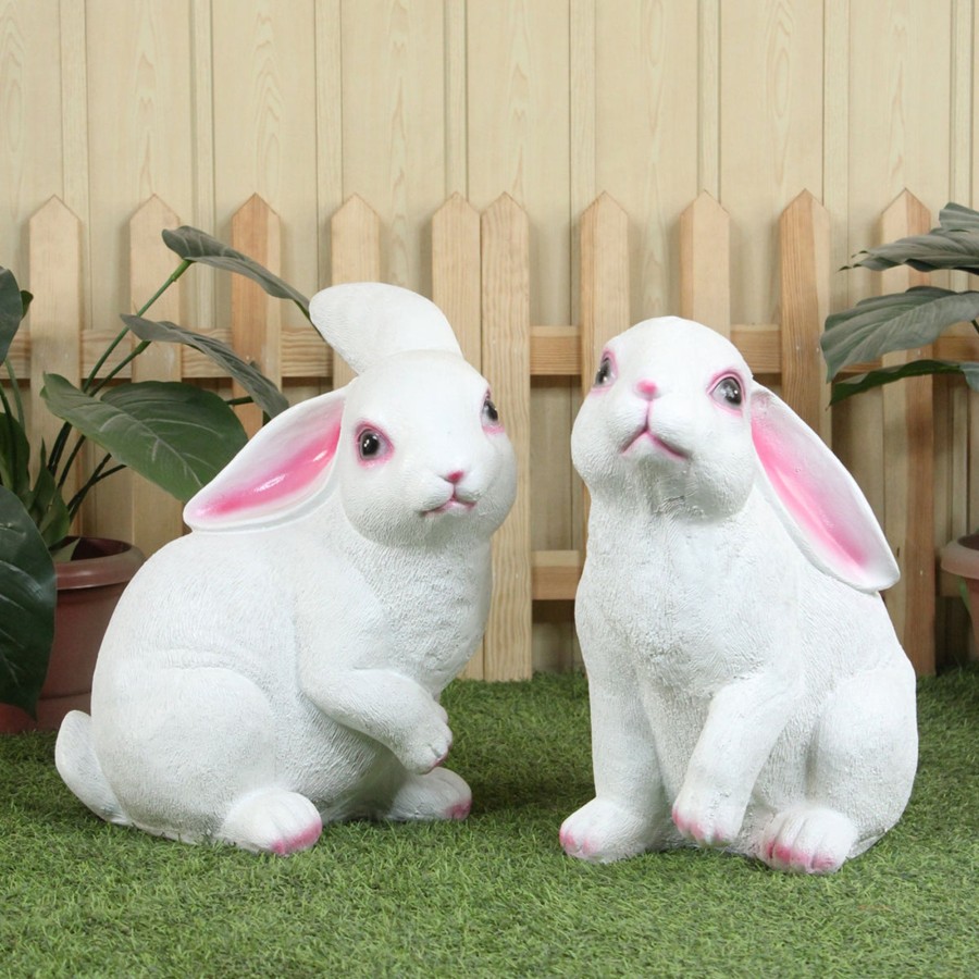 Garden Decor Wonderland Garden Statues | (Set Of 2) Very Big Rabbits Statue For Garden Decoration