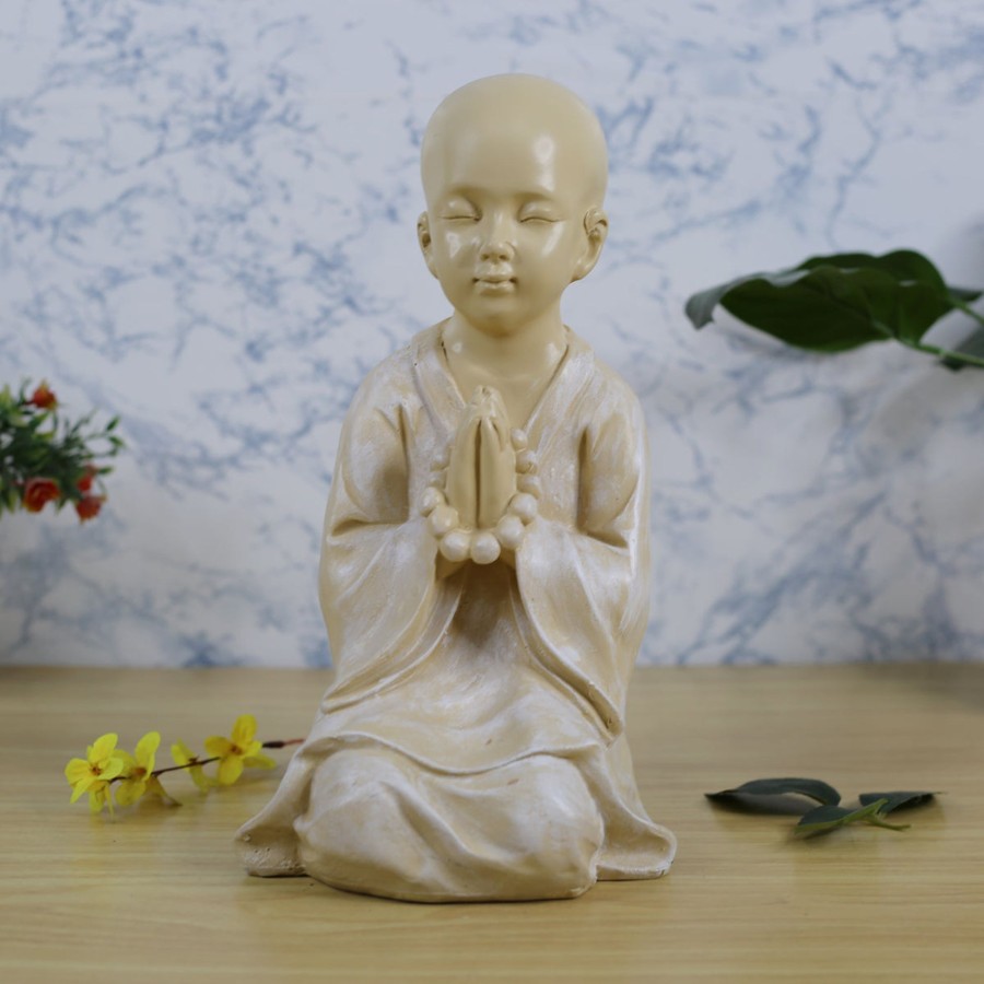 Garden Decor Wonderland Buddha And Monk Statue | Wonderland Resin Mala Monk Resin Garden And Home Statue