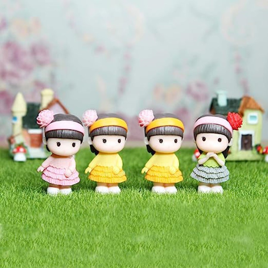 Miniature Fairy Garden Wonderland | Miniature Toys : (Set Of 4) Small Doll Girls