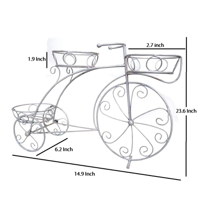 Garden Planters Wonderland | Triple Basket Cycle Plant Stand For Home, Garden And Balcony Decoration