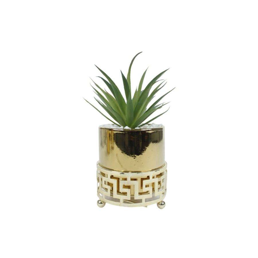 Artificial Turf Plants Wonderland | Modern Style Glossy Golden Pots