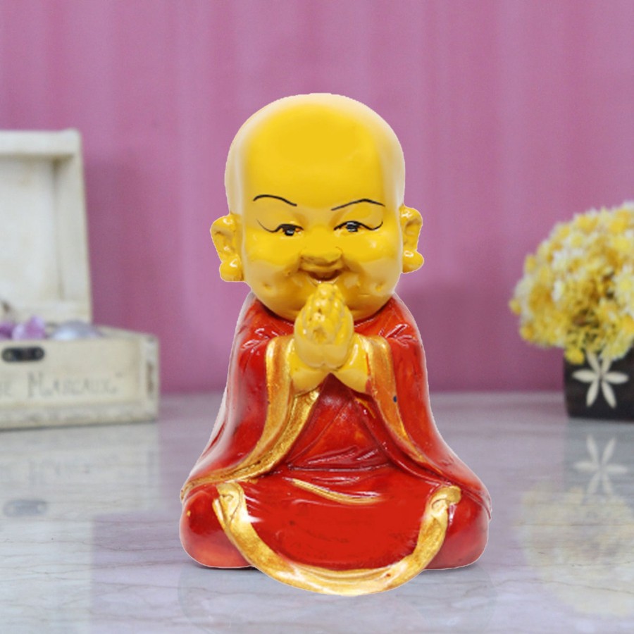 Garden Decor Wonderland Buddha And Monk Statue | Wonderland Resin Baby Namaste Monk