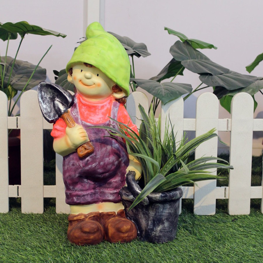 Garden Planters Wonderland | Wonderland Resin Boy With Bucket & Spade Pot, Planter, Planters, Container For Garden Decor, Home Decoration Items, Garden Pots And Planters, Balcony Decoration, Gift, Childrens Room Decor