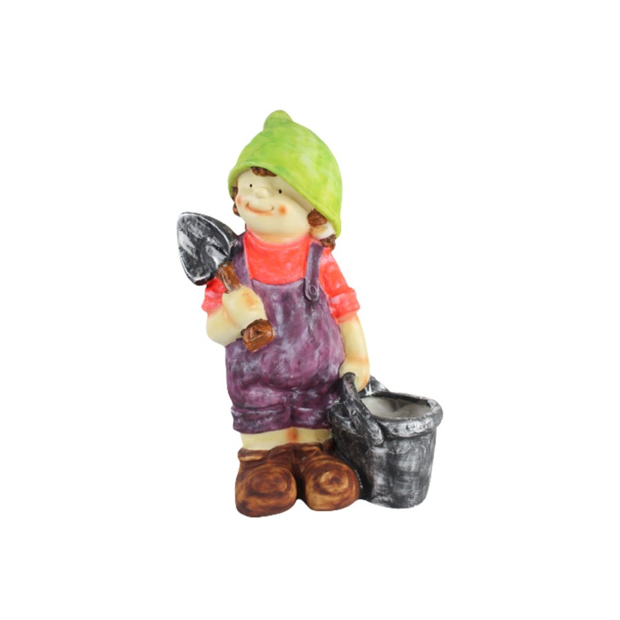 Garden Planters Wonderland | Wonderland Resin Boy With Bucket & Spade Pot, Planter, Planters, Container For Garden Decor, Home Decoration Items, Garden Pots And Planters, Balcony Decoration, Gift, Childrens Room Decor