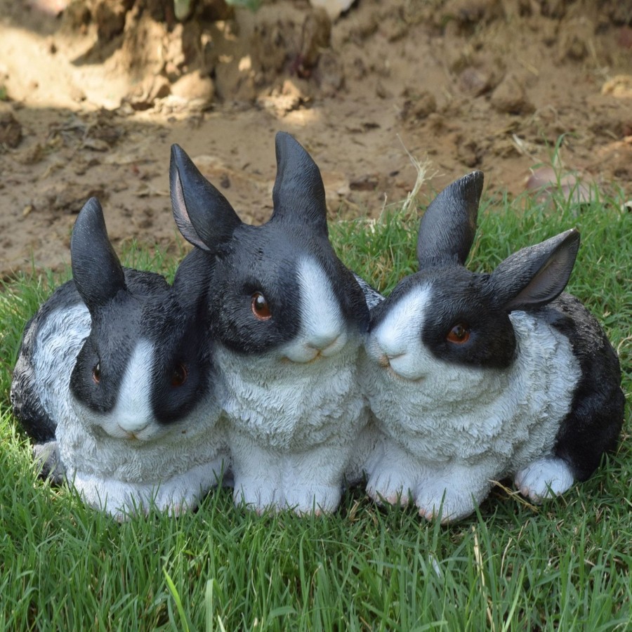 Garden Decor Wonderland Garden Statues | Three Rabbits Statue For Balcony And Garden Decoration