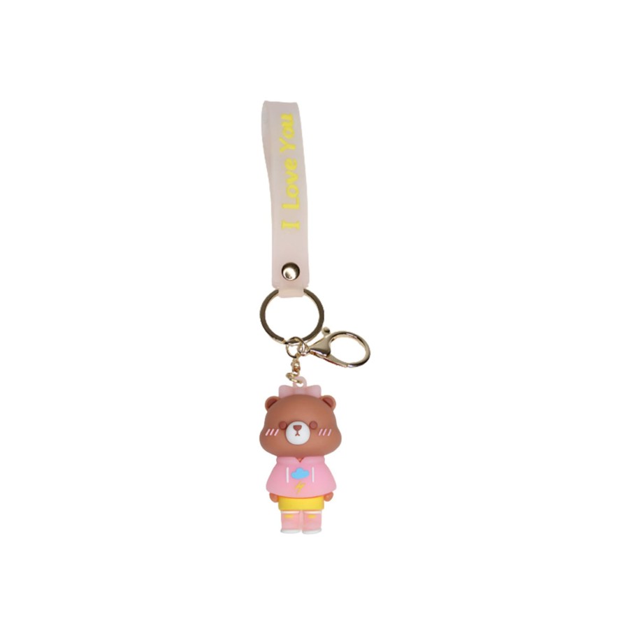 Gifts Wonderland Garden Arts and Craft | Teddy Cartoon Style Keychain With Band ( Yellow And Pink)