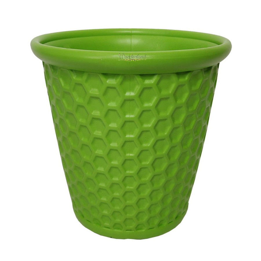 Garden Planters Wonderland | Single : Green Honeycomb 12 Inches Pp/ Pvc / High Quality Plastic Planter