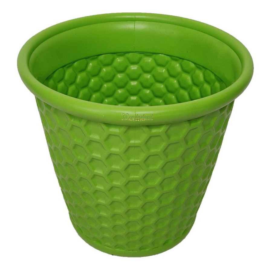 Garden Planters Wonderland | Single : Green Honeycomb 12 Inches Pp/ Pvc / High Quality Plastic Planter