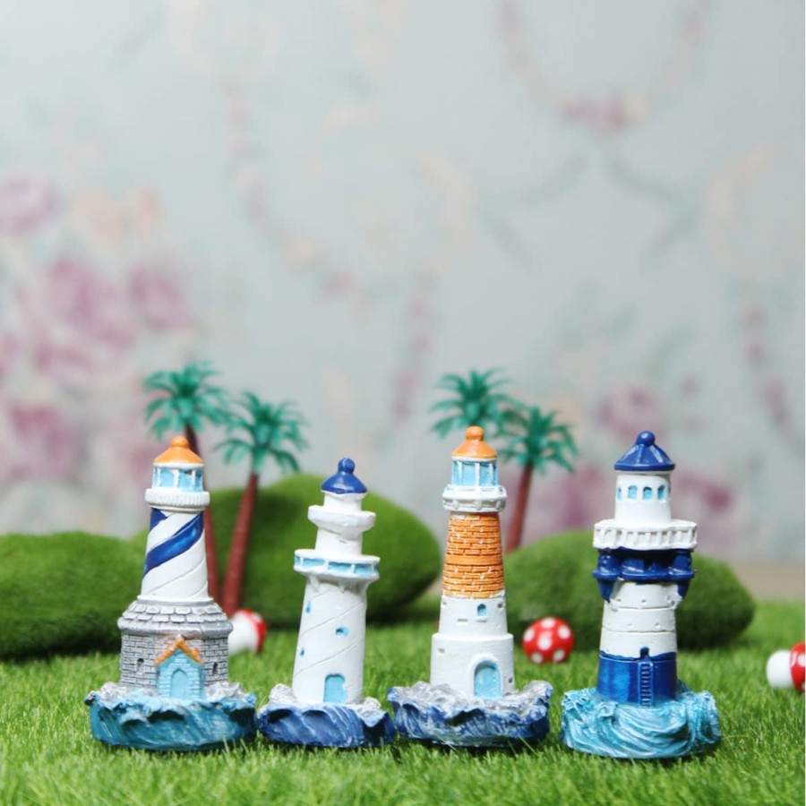 Miniature Fairy Garden Wonderland Garden Arts and Craft | Light House Miniature For Bonsai Decoration