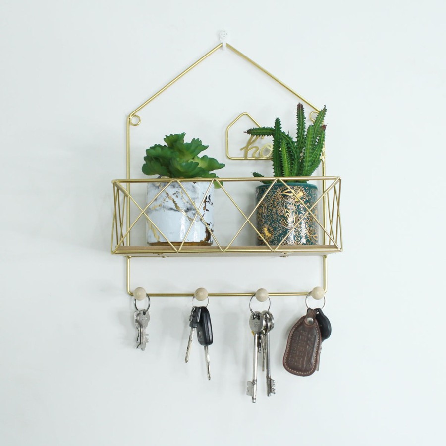 Home Decor Wonderland Wall Shelf | Metal And Wooden Home Wall Shelf