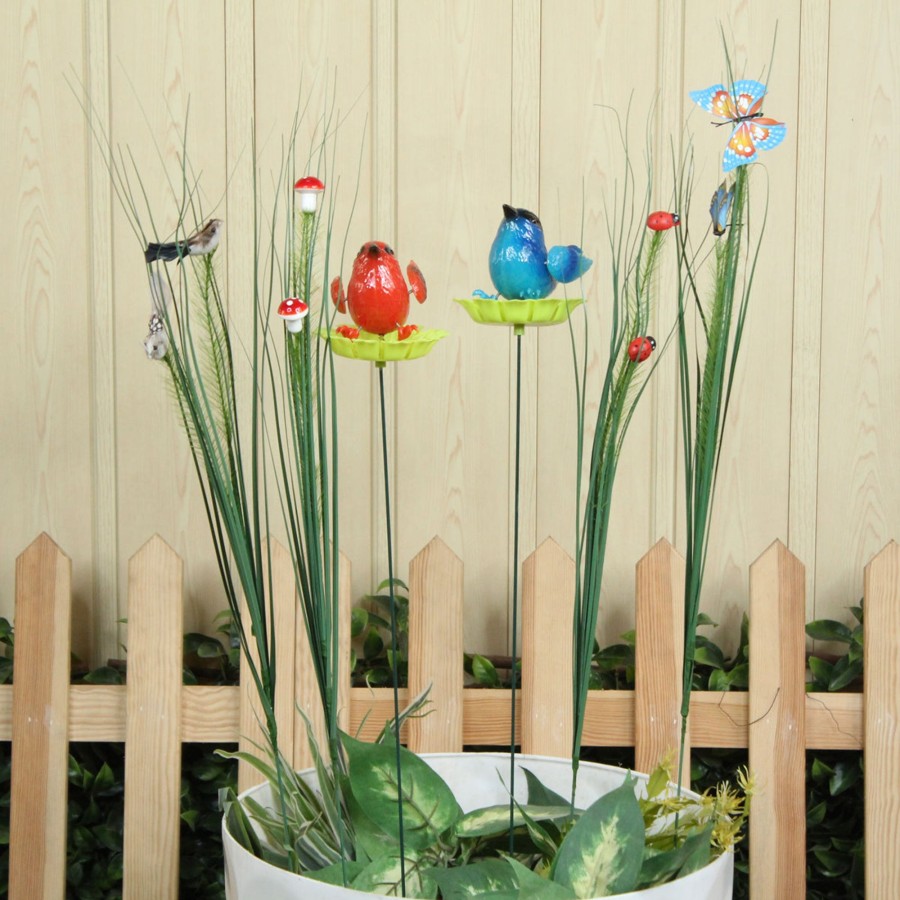 Garden Decor Wonderland Garden Stickes | (Set Of 6) Bird And Leaf Garden Stakes/Stick