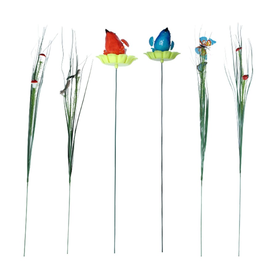 Garden Decor Wonderland Garden Stickes | (Set Of 6) Bird And Leaf Garden Stakes/Stick