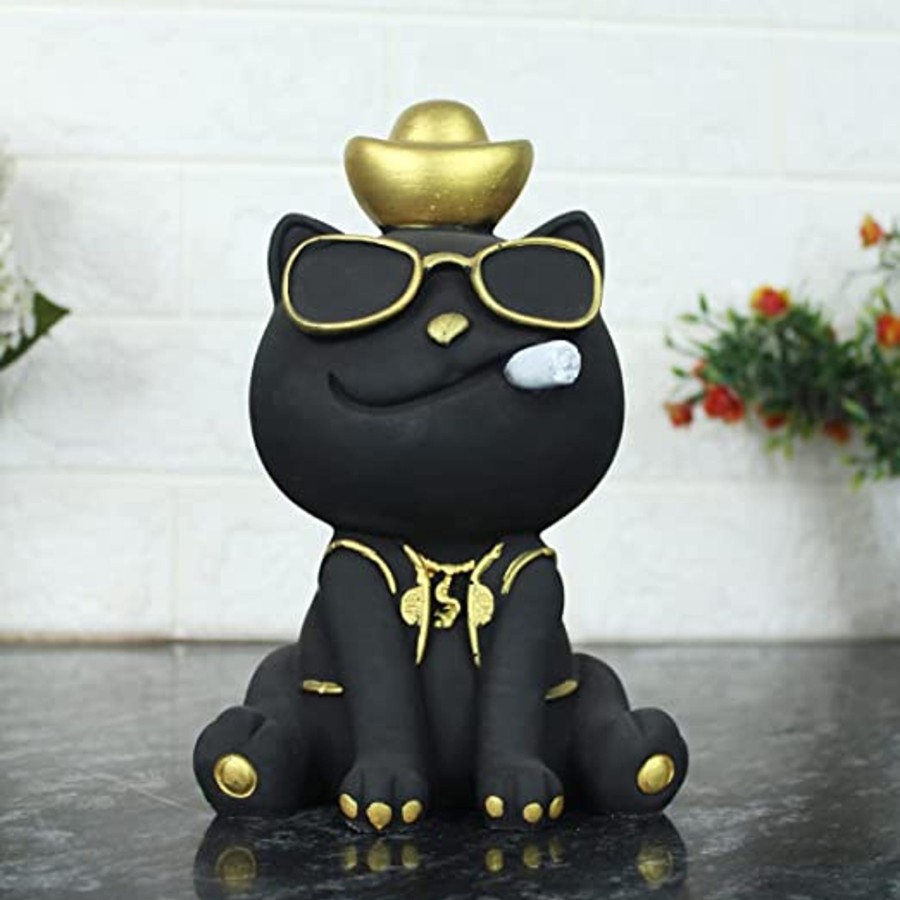 Home Decor Wonderland Table Top Decor | Sitting Black Dog Statue