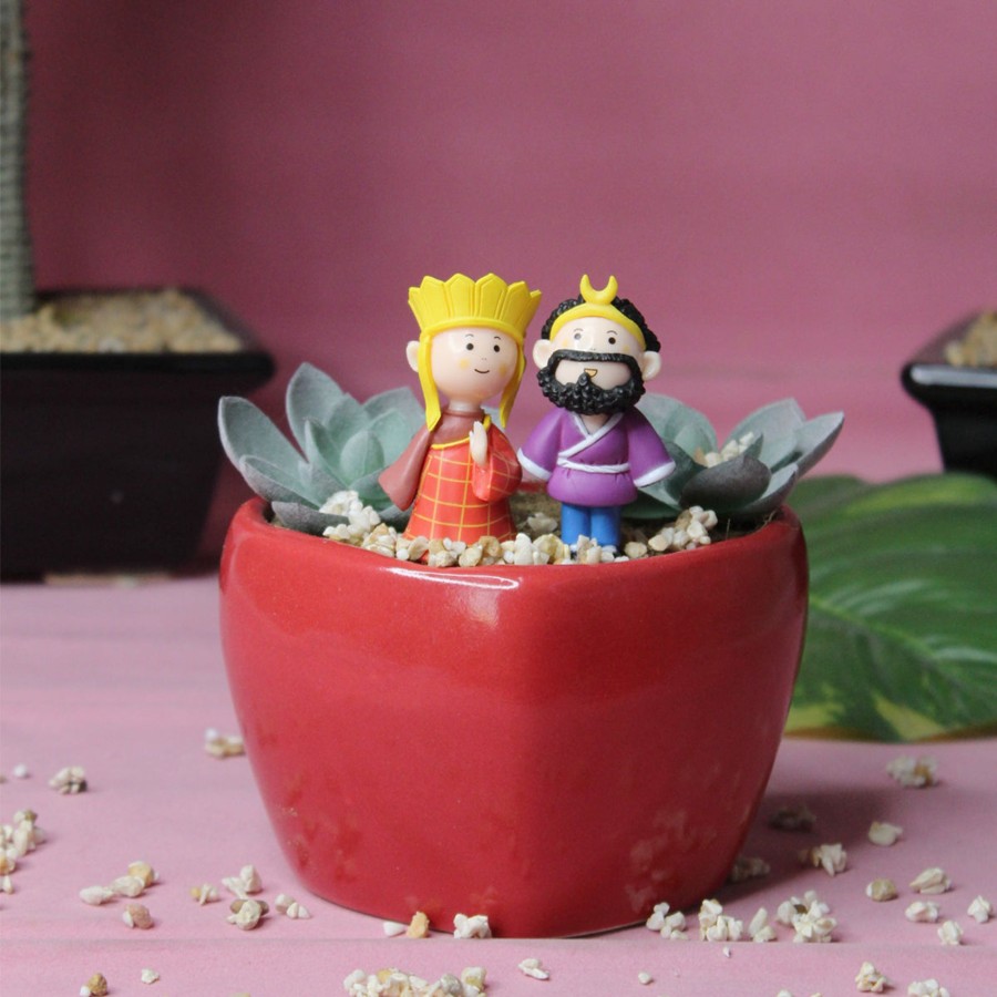 Garden Planters Wonderland | Diy Combo Set (Ceramic Pot, Miniatures And Artificial Succulents)