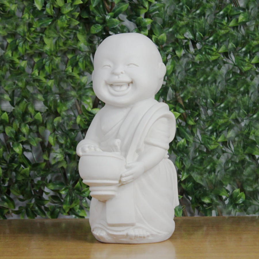 Garden Decor Wonderland Garden Statues | Big Monk Statue For Home And Garden Decoration (White)