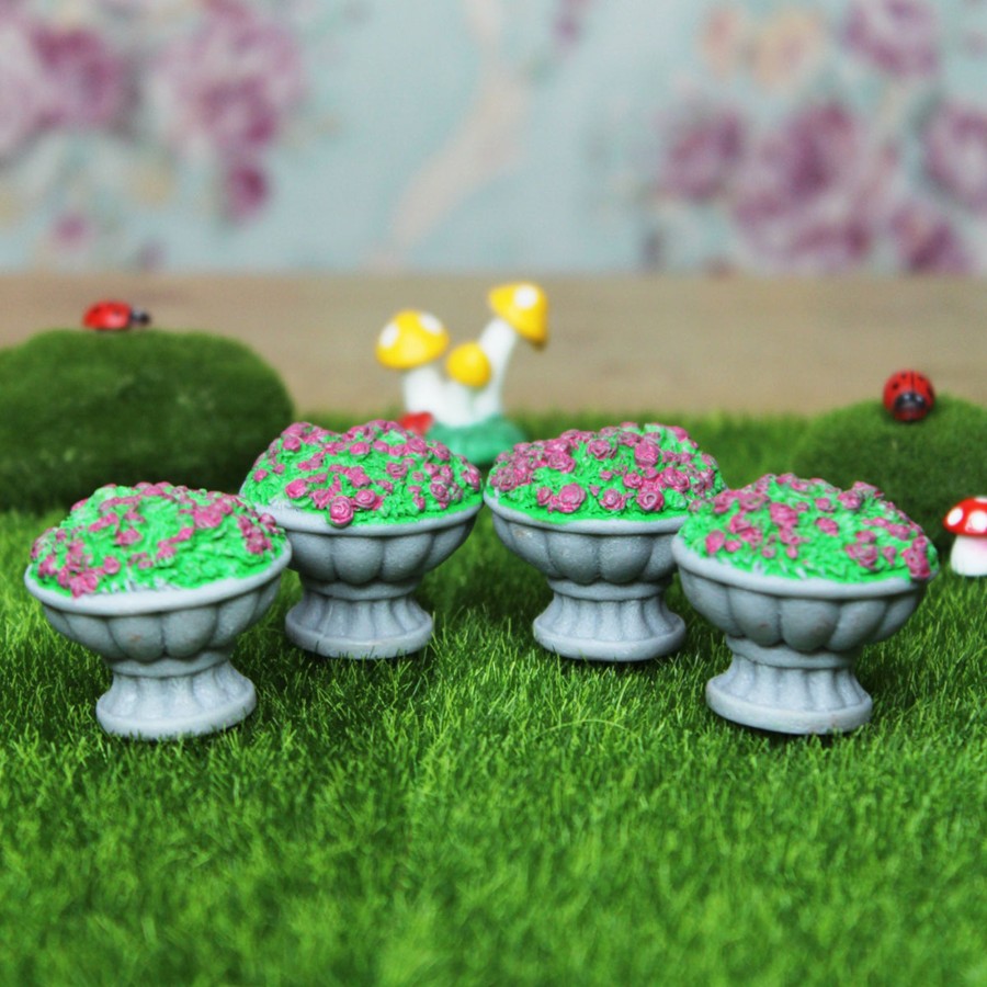 Miniature Fairy Garden Wonderland | Miniature Toys Set Of 4 Flower Vase (Miniature Fairy Garden Accessoriesfor Diy Tray Garden Plant Decor)