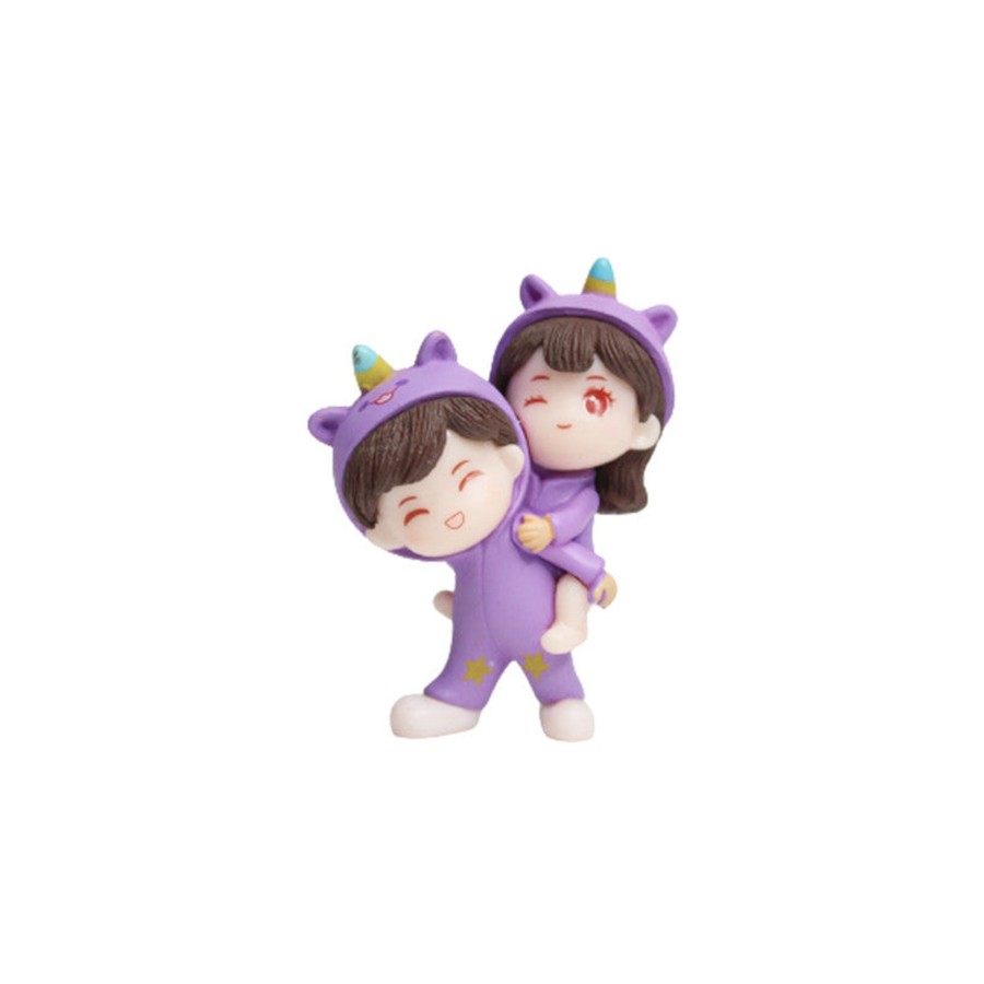 Miniature Fairy Garden Wonderland | Wonderland Purple Dress Couple (Standing)