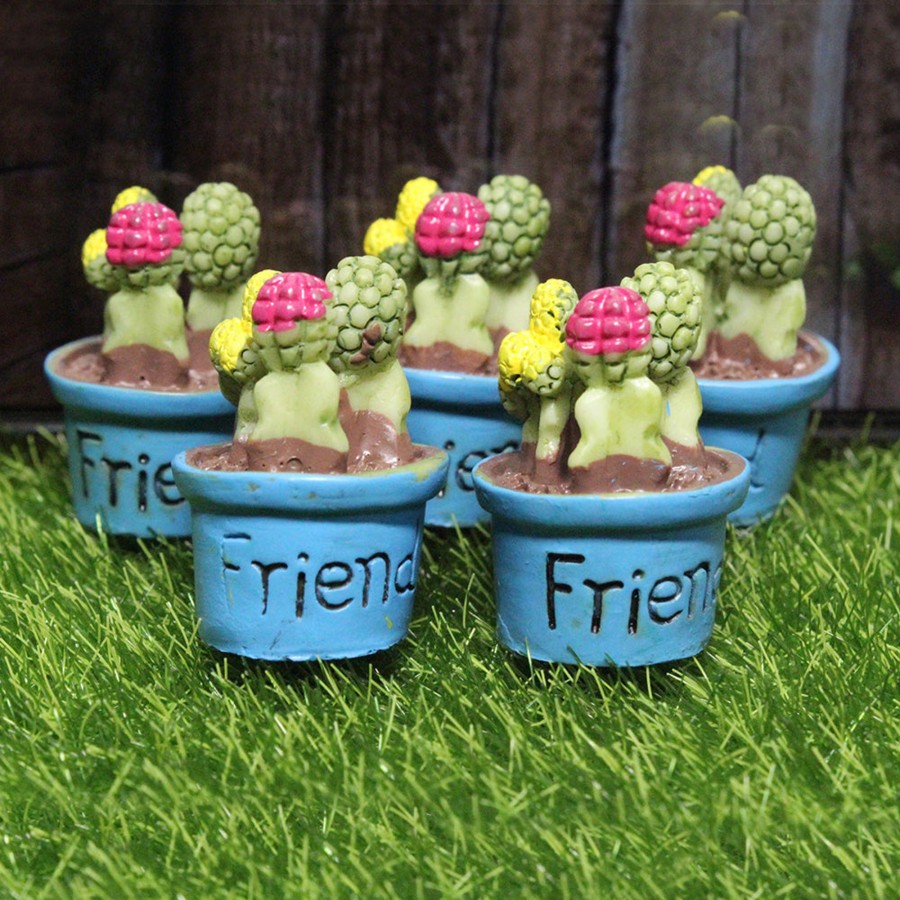 Miniature Fairy Garden Wonderland | Miniature Toys : (Set Of 5) Cactus Pot