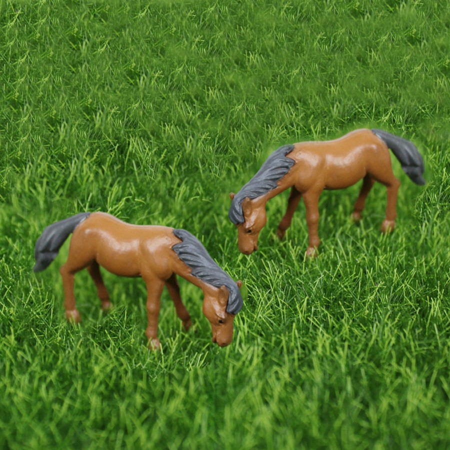 Miniature Fairy Garden Wonderland | (Set Of 2) Horse Garden Miniature For Landscape Decoration.