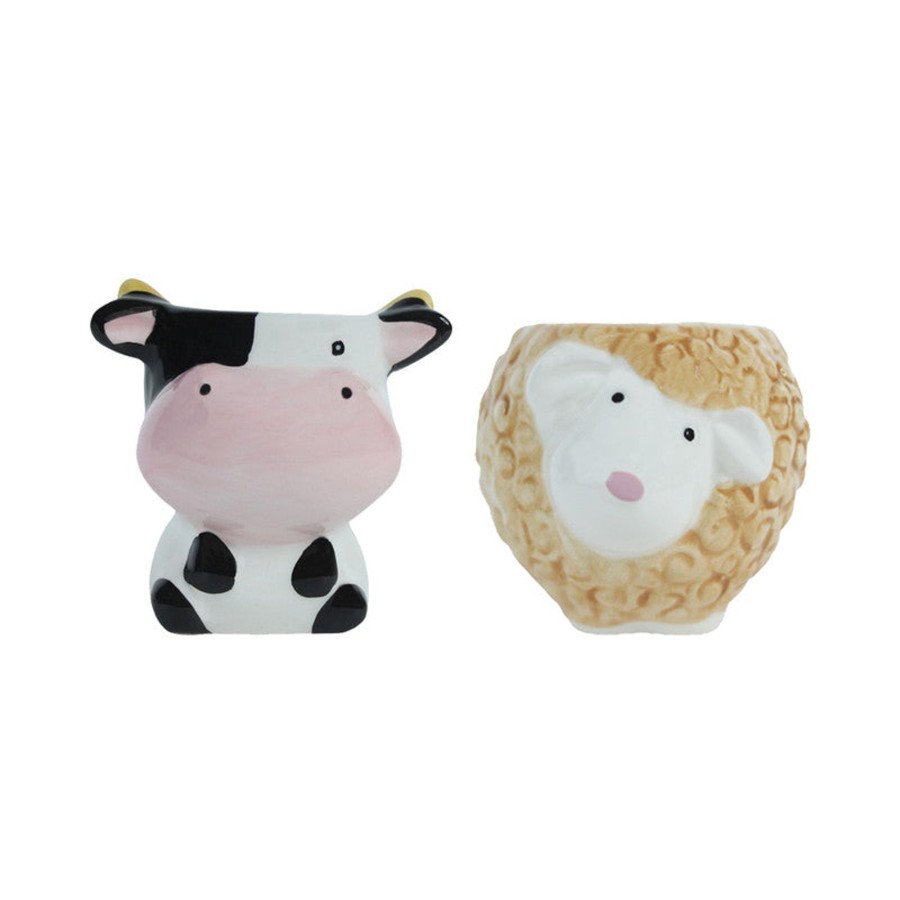 Garden Planters Wonderland | Imported Set Of 2 Ceramic Cow And Sheep Pot