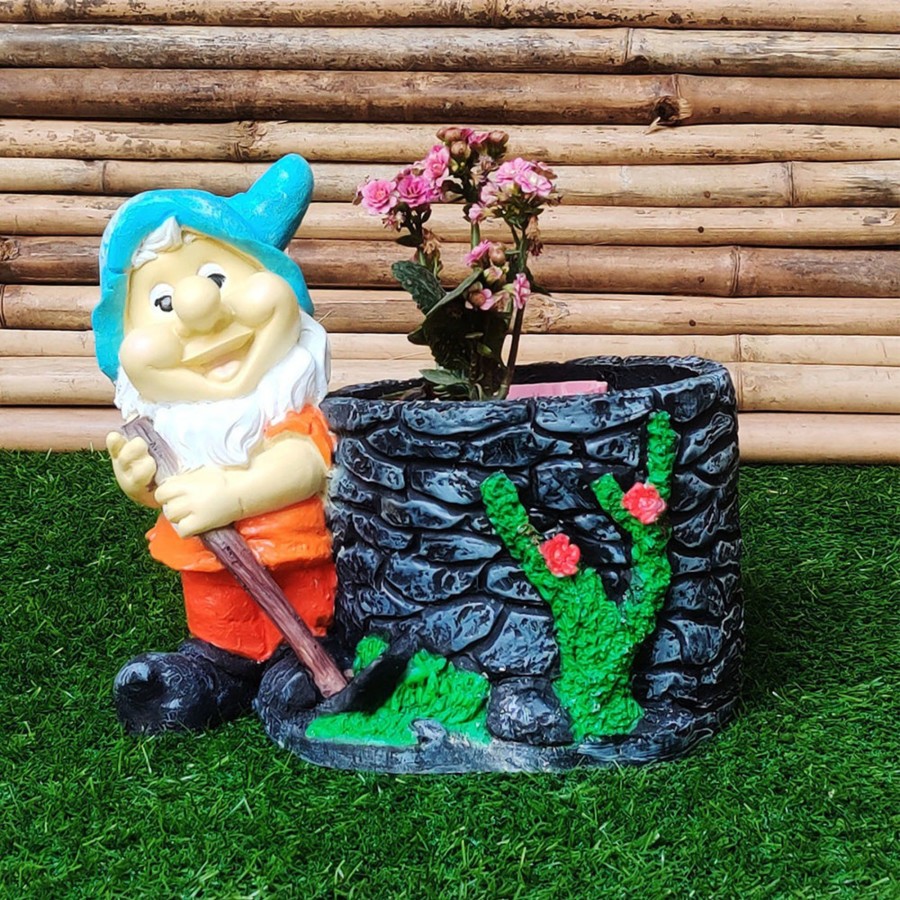 Garden Planters Wonderland | Gnome With Pot Planter For Balcony And Garden Decoration