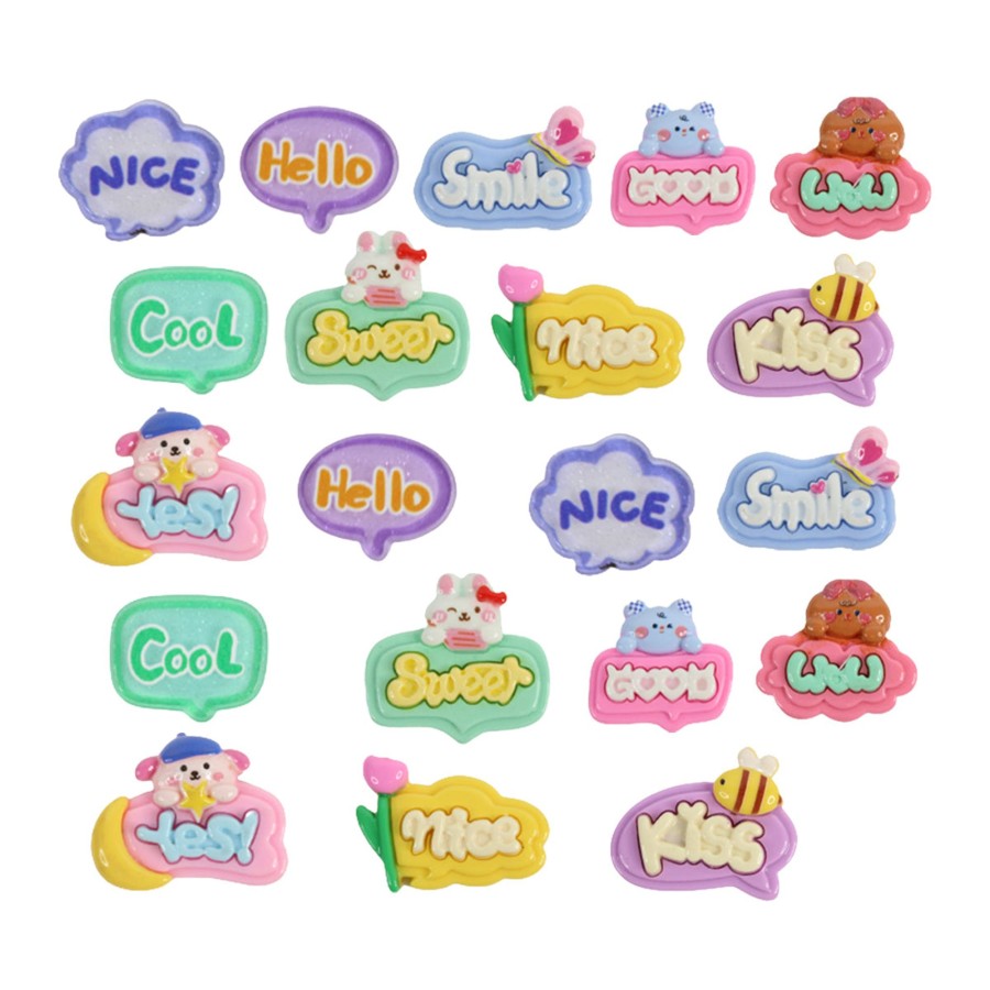 Gifts Wonderland | Wonderland Cute Messages Combo (Set Of 20) (Nice And Smile)| Easy-To-Apply Diy 3D Stickers