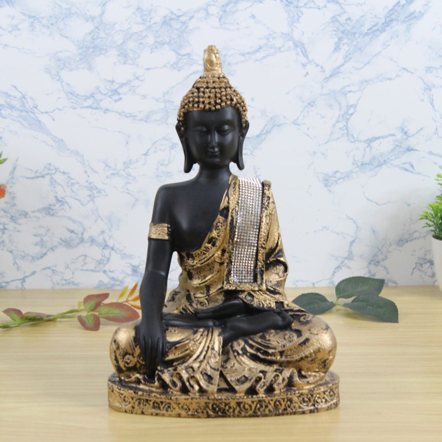 Garden Decor Wonderland Buddha And Monk Statue | Wonderland Golden Buddha 11 Inches Statue