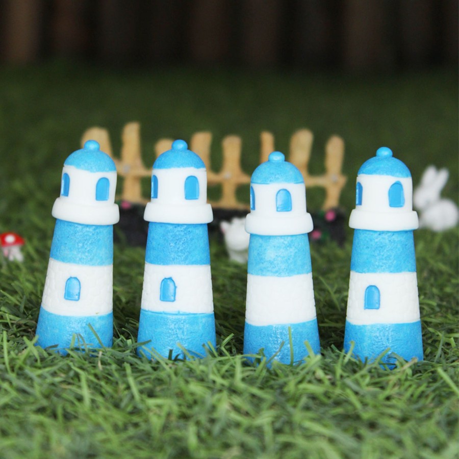 Miniature Fairy Garden Wonderland | (Set Of 4) Light House Miniature Toys