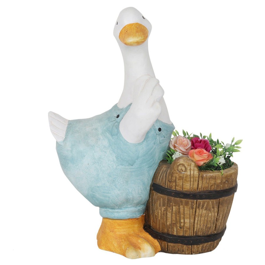 Garden Planters Wonderland | Duck With Pot Planter For Home, Balcony And Garden Decorative (Blue)