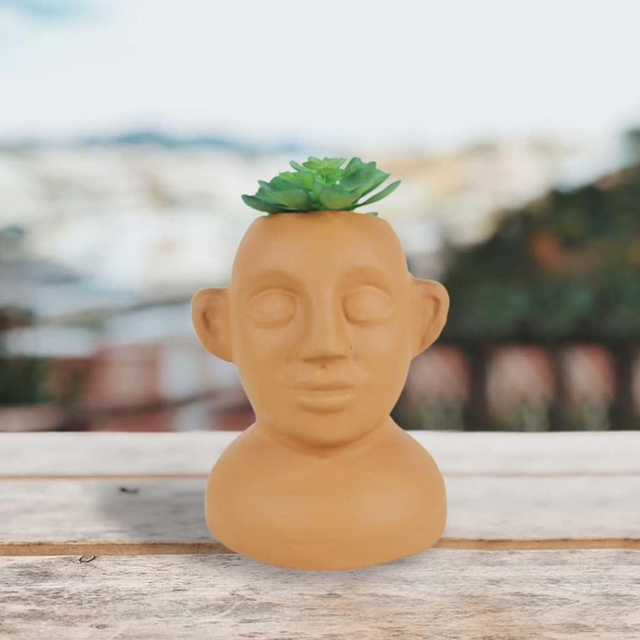 Garden Planters Wonderland | Terracotta Head Pot For Small Plants & Succulents