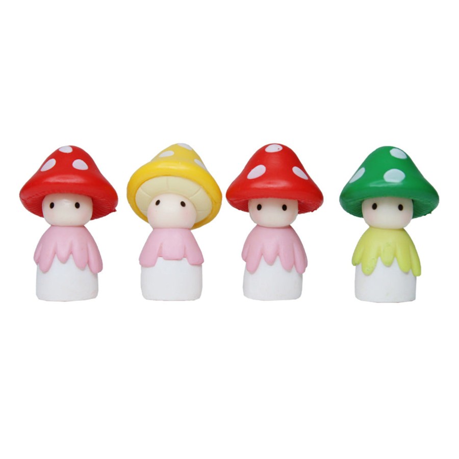 Miniature Fairy Garden Wonderland | Miniature Toy : (4 Pc/Set) Mushroom Dolls For Bonsai Tray Gardening