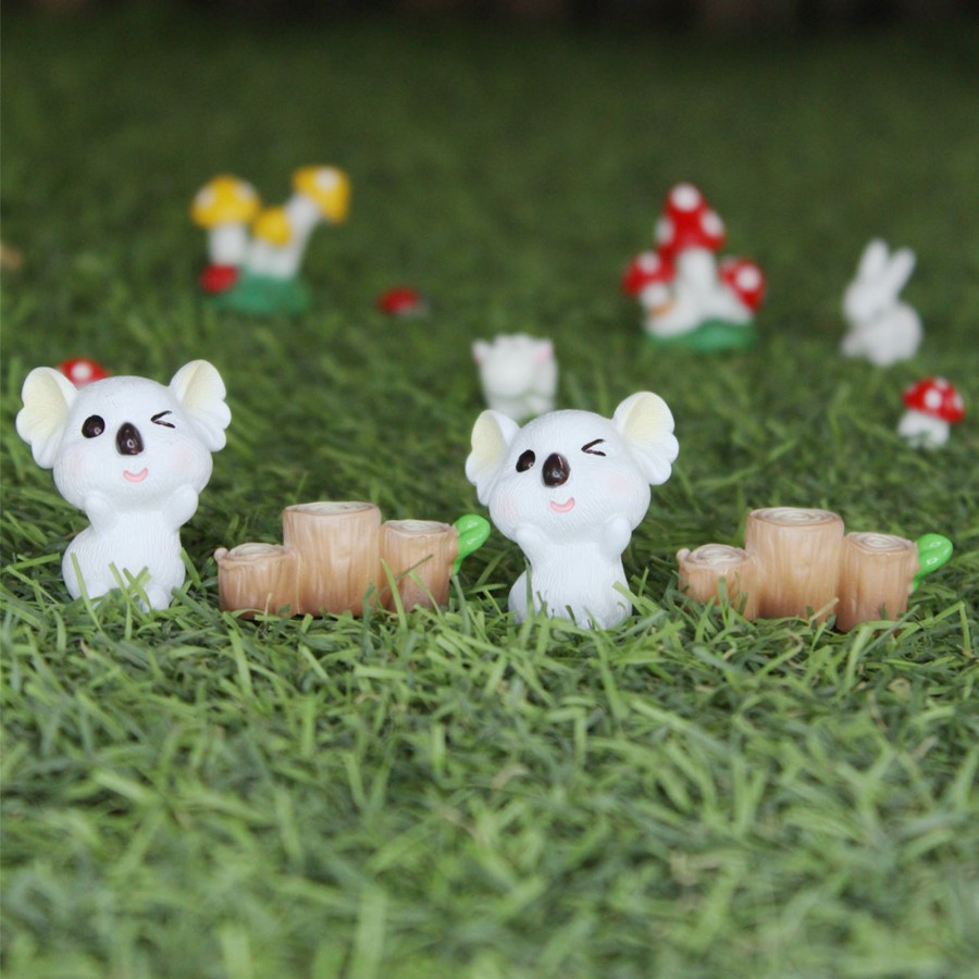 Miniature Fairy Garden Wonderland | (Set Of 4) Koala And Bark Miniature Toys