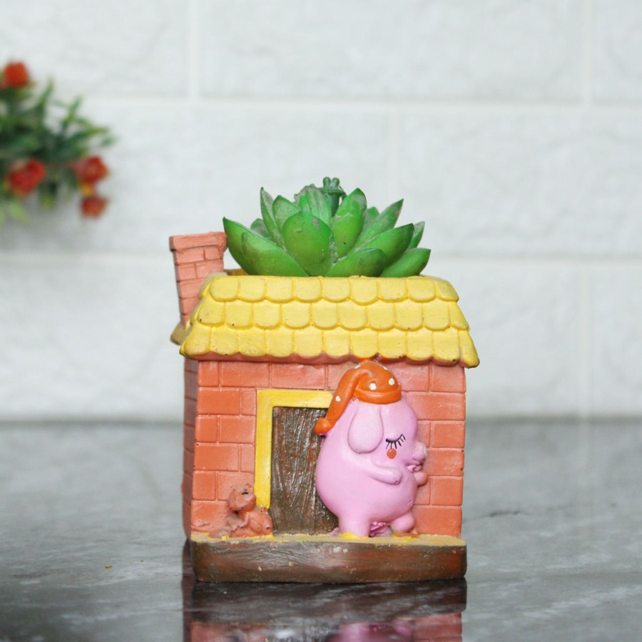 Garden Planters Wonderland | Pig In House Succulent Pot For Home And Balcony Decoration