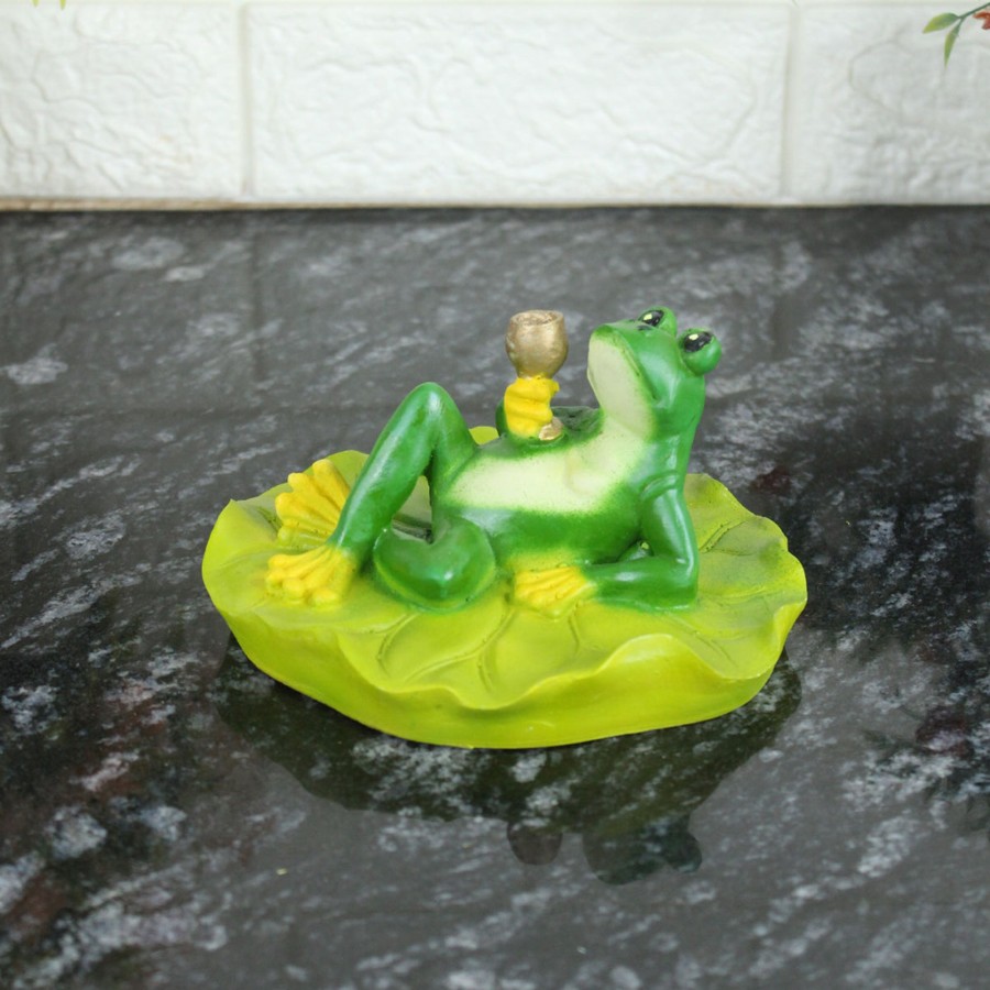 Garden Decor Wonderland Garden Statues | Relaxing Frog On Leaf 2