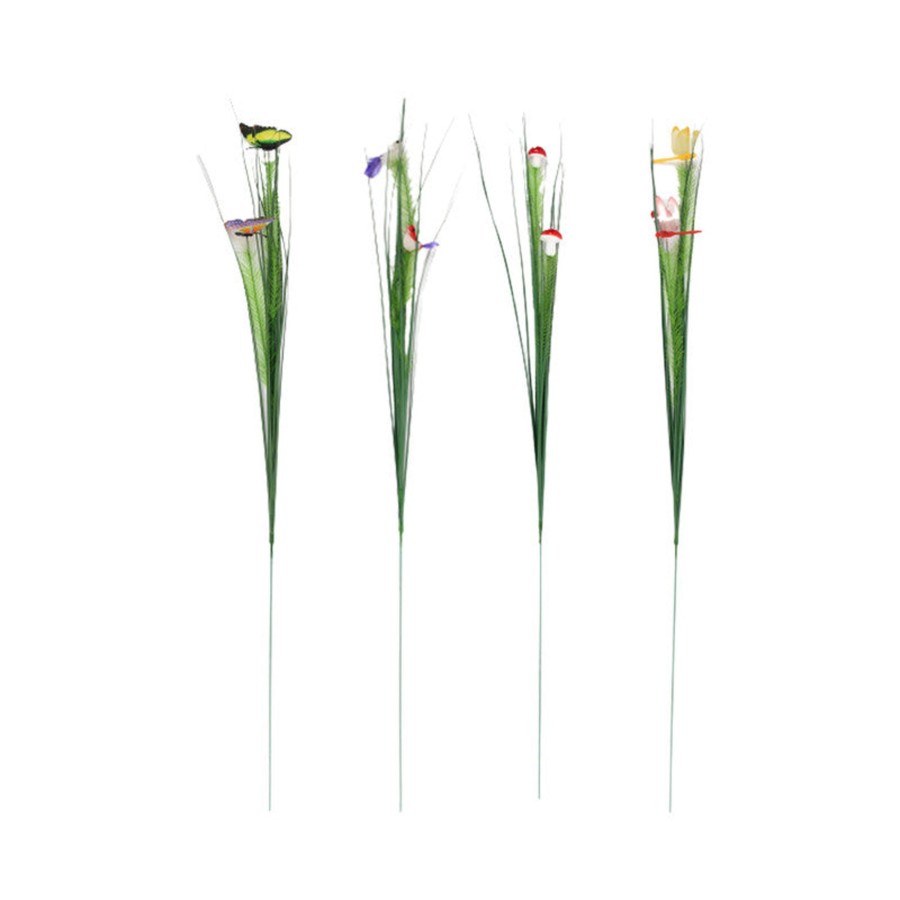 Artificial Turf Plants Wonderland | Wonderland Artificial Garden Sticks Butterfly, Dragonfly, Mushroom And Birds ( Set Of 4)