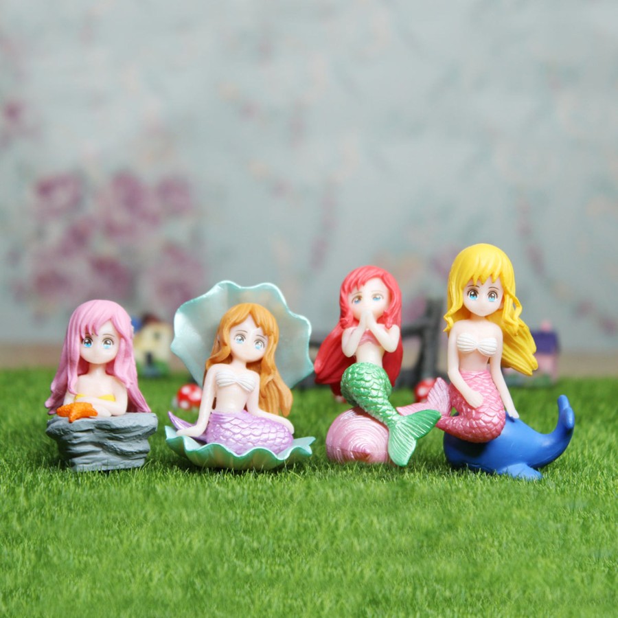 Miniature Fairy Garden Wonderland | Miniature Toys : (Set Of 4) Mermaid