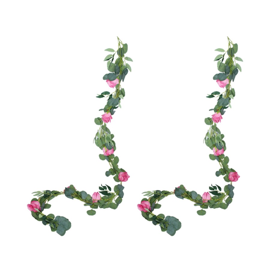 Artificial Turf Plants Wonderland | (Set Of 2) Artificial Rose Flower String (Pink) For Home Decor