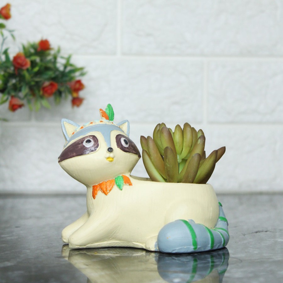 Garden Planters Wonderland | Raccoon Succulent Pot For Home And Balcony Decoration