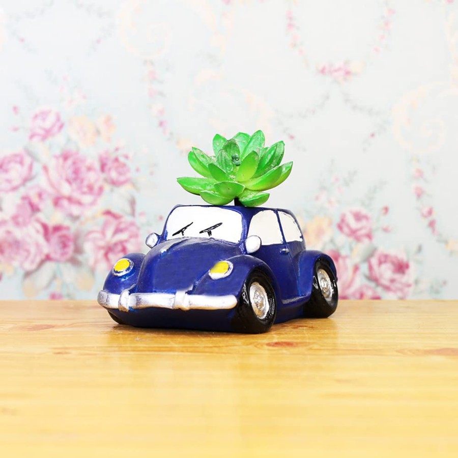 Garden Planters Wonderland | Car Succulent Pot For Home And Balcony Decoration (Blue)