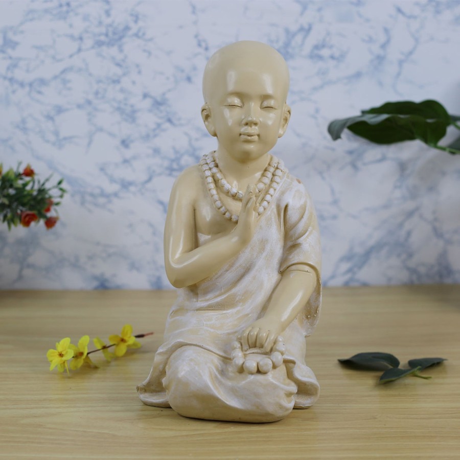 Garden Decor Wonderland Garden Statues | Wonderland Resin Mala Monk Resin Garden And Home Statue